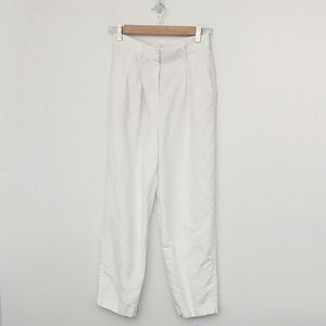 Wilfred Pants Women's Size 2 White Linen* Blend Pockets Zip Up Pre-owned